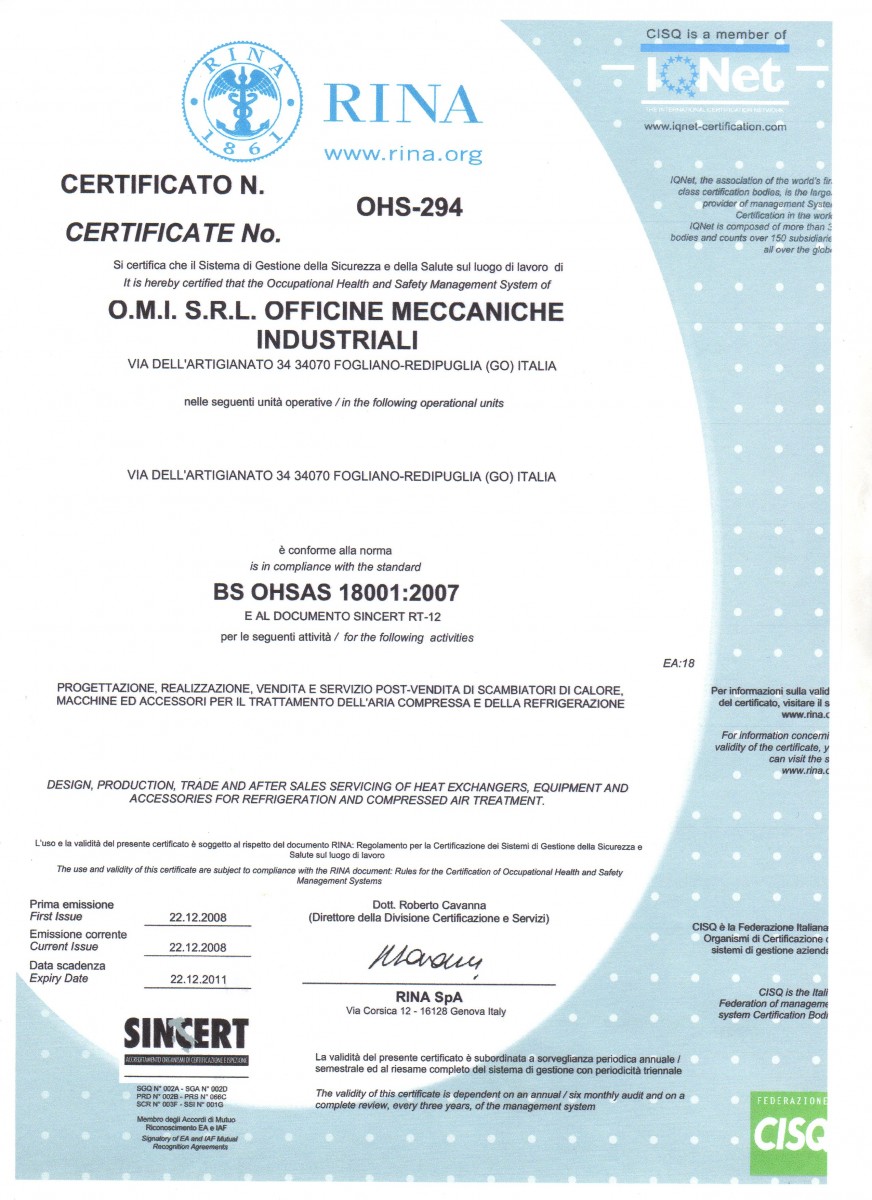 Сертификат OMI - 2